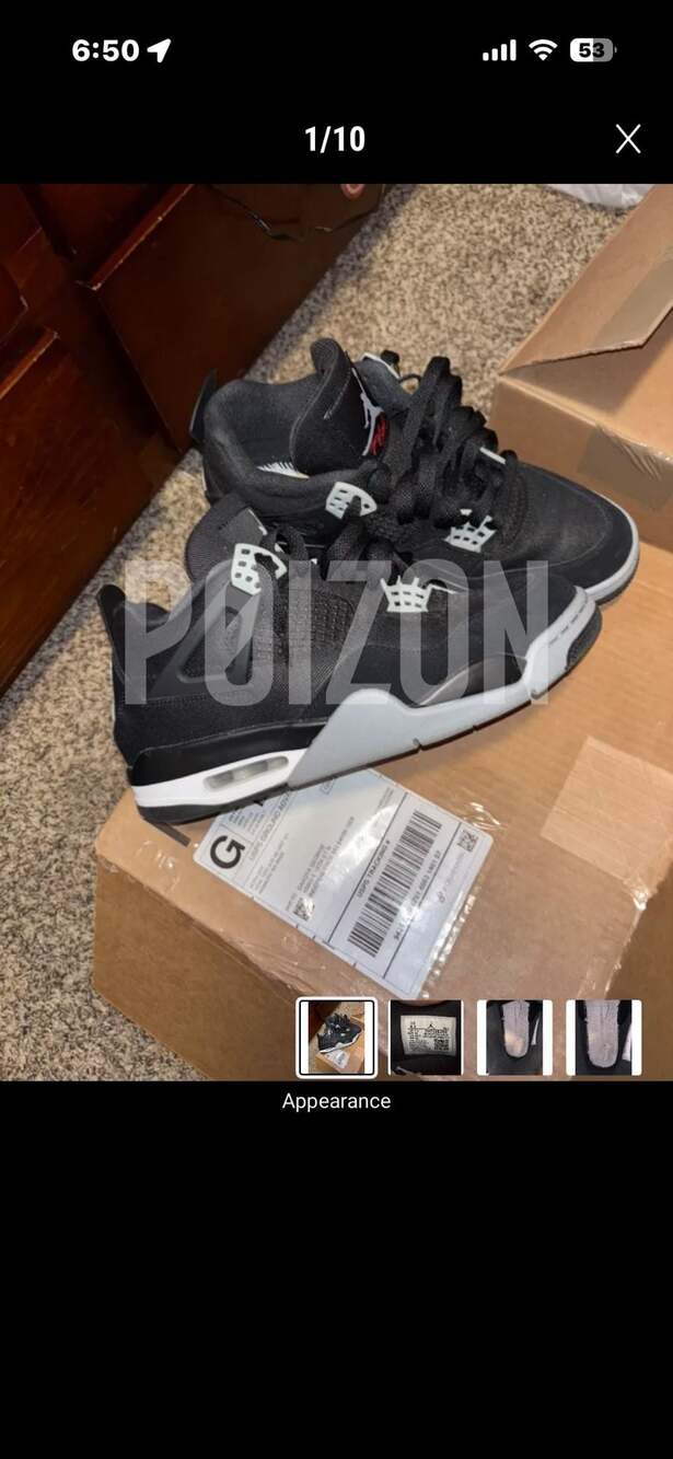 Air Jordan 4 Retro SE Black Canvas Size 8.5 men’s, Authenticated - Picture 9 of 10